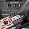 thumbnail image 3 of Moto G Stylus 5G Case（2021）, Motorola G Stylus 5G Case with HD Screen Protector, Heavy Duty Shockproof Phone Cover with Magnetic Kickstand Ring for Motorola Moto G Stylus 5G 2021, Rose Gold, 3 of 15