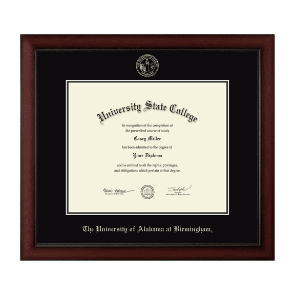 Framerly - UAB Diploma Frame with Black and Williamsburg Green Mat