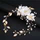 thumbnail image 4 of Tocado de novia hecho a mano con perlas y hojas de perla blanca, accesorios para vestido de novia, cinturón para el pelo, 4 of 5