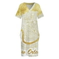 thumbnail image 3 of New Orleans Map Gold Loose Pocket Dress women"s summer clothing 2025 luxury woman party dress Long dress, 3 of 6