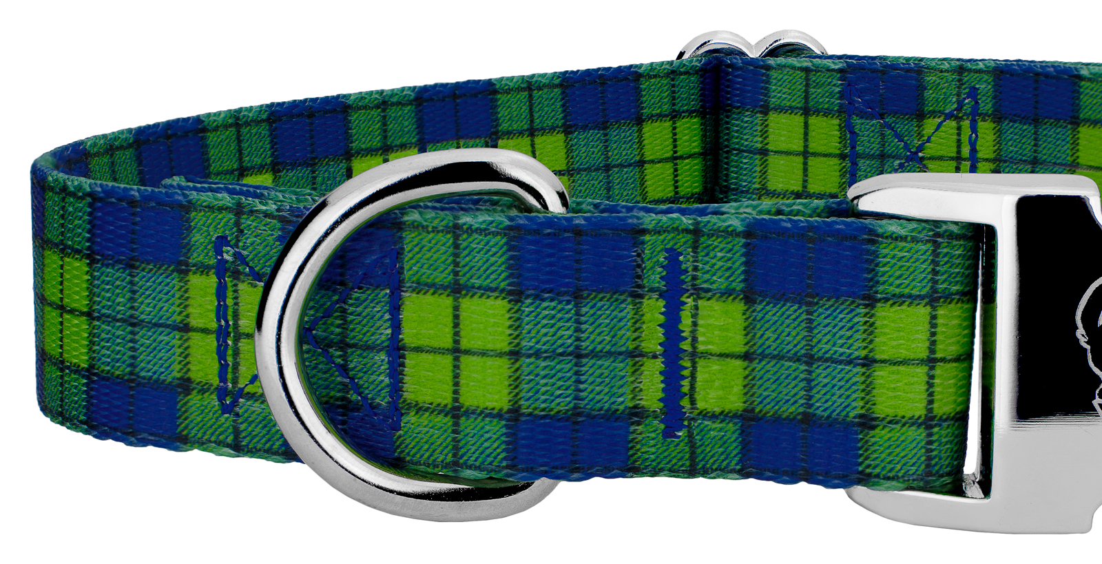 Country Brook Petz® Premium Blue and Green Plaid Dog Collar and Leash, Extra Large - image 5 of 6