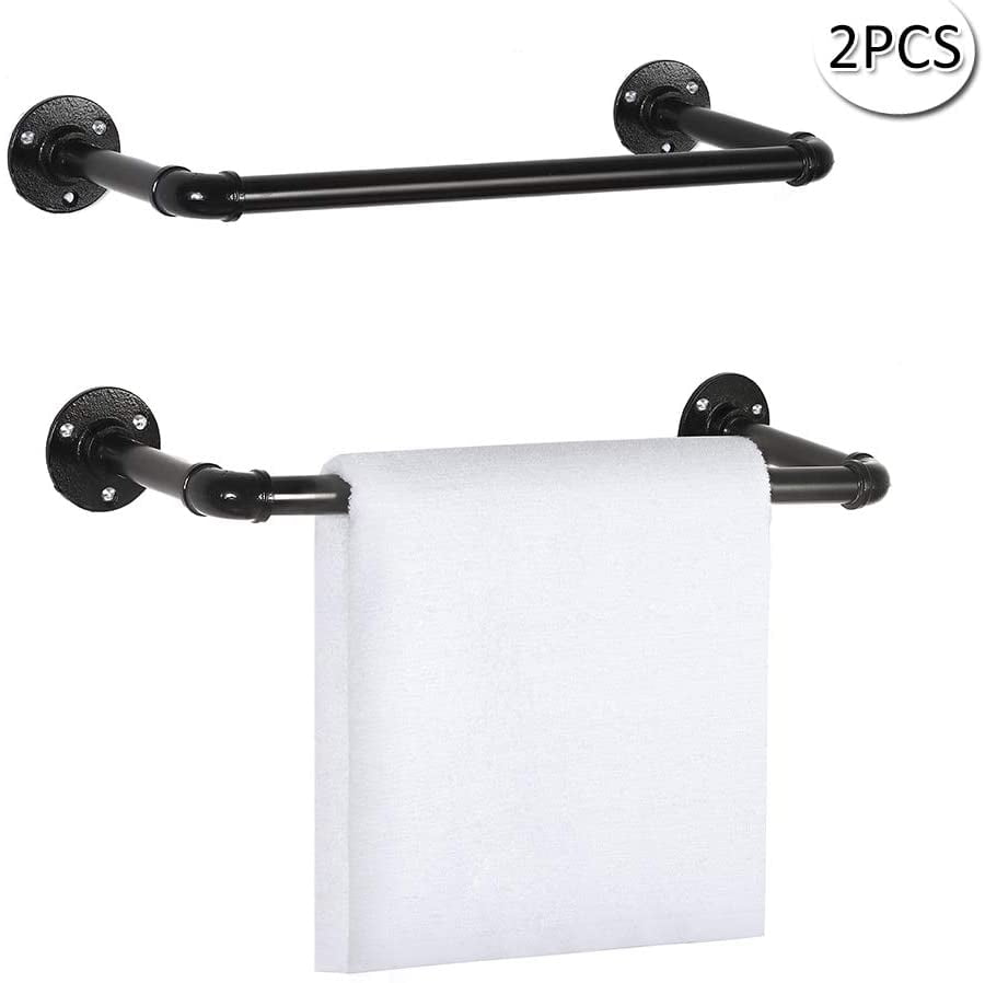 Metal Iron Pipe Towel Rail Rack Household Wall Mounted Bar Roll Paper Holder LP 