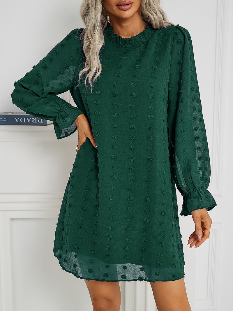 ladies spring dresses 2024 SWQZVT Womens Cocktail Flare Long Sleeve High Neck Elegant Dress Valentines Day Outfit Women Dresses for Mada Maxi Dress