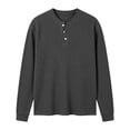 thumbnail image 4 of Tisuna Fall T-Shirts For Mens Casual Henley Neck Tops Men Solid T Shirts For Work Office Size L, 4 of 4