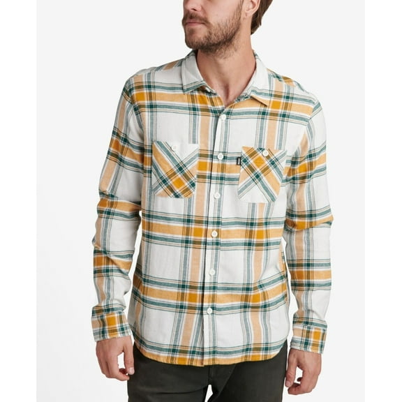 Reef Men's Vaughn Long Sleeve Flannel Shirt in Marshmallow Multi-Small
