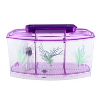 HEANUJJ Mini Square Purple Plastic Aquarium Fish Tank with Self-Cleaning Feature for Home Use 1 Set