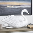 thumbnail image 2 of 24" x 16" Light Gray Resin Swan Sculpture with Textured Feathers, by DecMode, 2 of 12