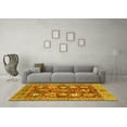 thumbnail image 3 of Ahgly Company Machine Washable Indoor Square Abstract Yellow Modern Area Rugs, 5' Square, 3 of 4
