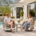 thumbnail image 3 of Unnifurnzi 5 Pieces Outdoor Wicker Patio Furniture Set-High Back Outdoor Rocking Chairs Set of 2 with Ottoman Patio Conversation Sets for Deck Lawn Porch Balcony Poolside-Gray/Gray, 3 of 7
