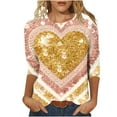thumbnail image 2 of Craaazy Women's Valentines Day Crew Neck 3/4 Sleeve Cozy Love Shirts Gifts, 2 of 6