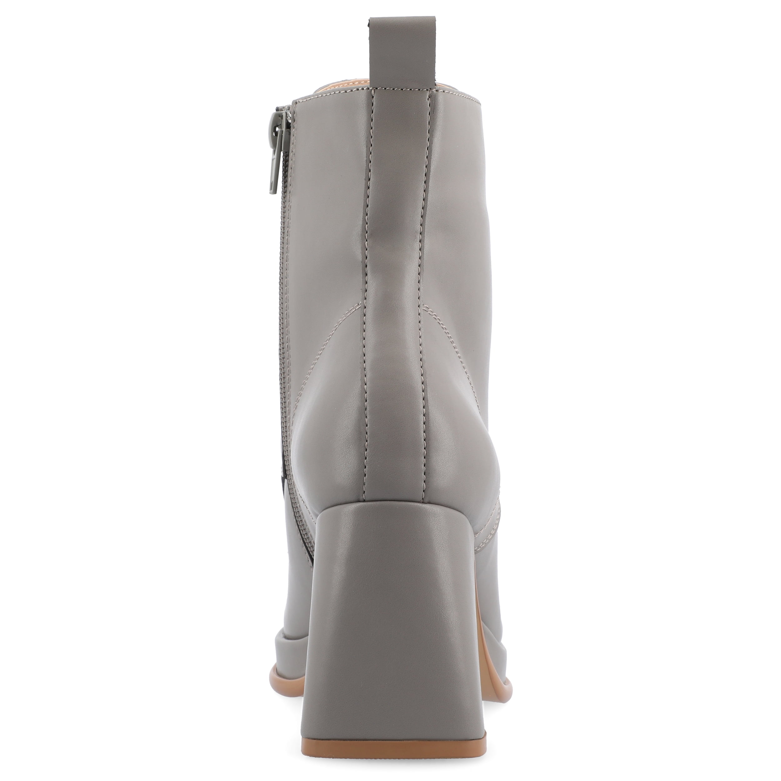 Journee Womens Kalindi Lace Up and Zip Entry Square Toe Booties, Widths Available