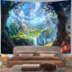 thumbnail image 2 of Tapiz de pared con diseño de castillo en el bosque, tapiz psicodélico de fantasía, tapiz de hadas, tapiz hippie, decoración para colgar en la pared, manta para dormitorio, sala de estar, 2 of 5