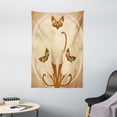 thumbnail image 1 of Animal Tapestry, Three Cats Feline Familly Asian Siamese Babies Kittens with Ivy Background, Wall Hanging for Bedroom Living Room Dorm Decor, 40W X 60L Inches, Tan and Pale Brown, by Ambesonne, 1 of 2