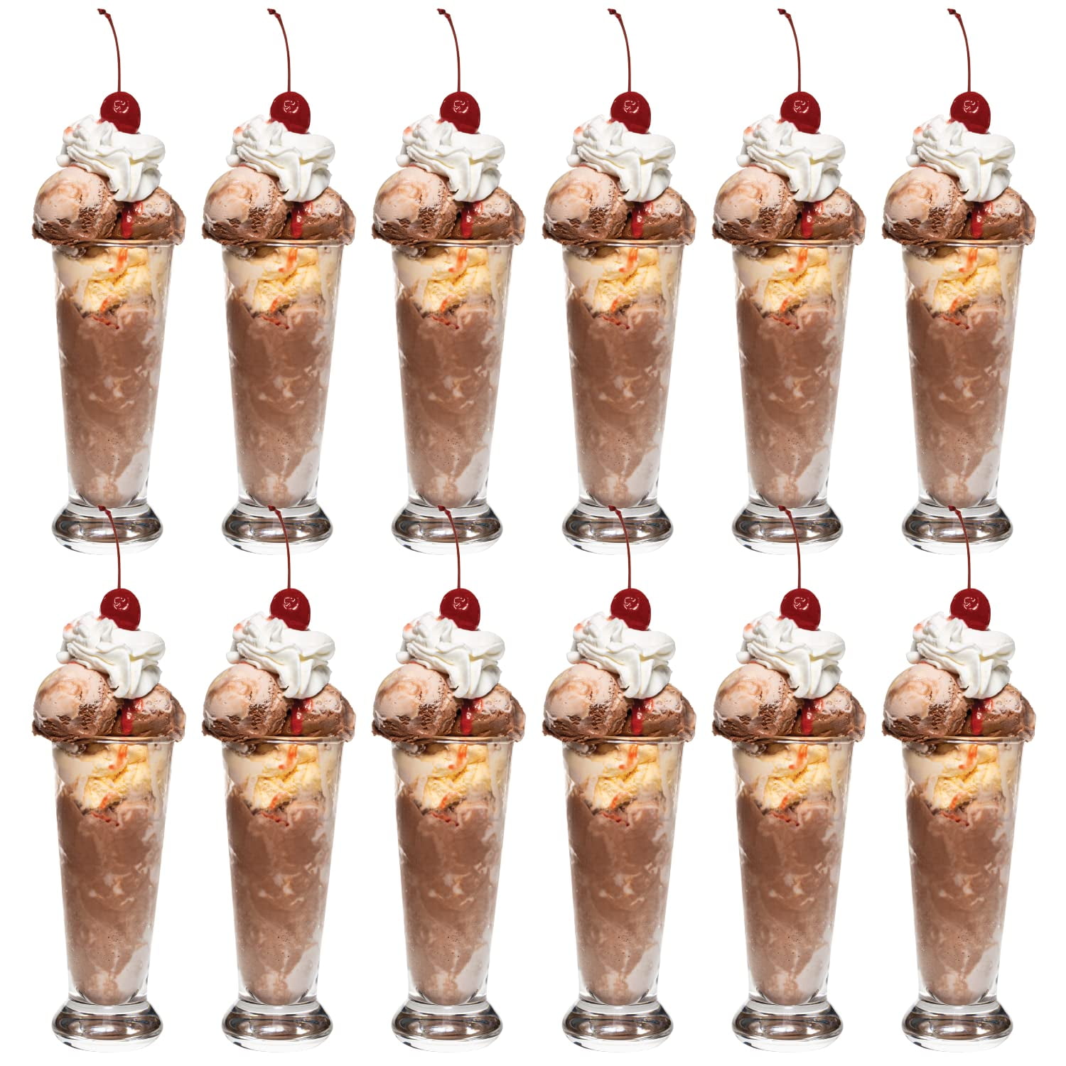 Vikko 6 Oz Milkshake Glasses, Set of 6 Parfait Glasses, Milkshake Cups
