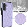 thumbnail image 2 of for Samsung Galaxy A35 Wallet Case with Card Holder RFID Blocking,Dimaond Patterned Elegent PU Leather,Double Back Flip Kickstand Magnetic Clasp Durable Shockproof Cover,Purple, 2 of 7