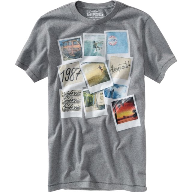Aeropostale - Camiseta gráfica para hombre, color gris, extragrande