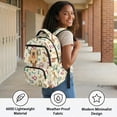 thumbnail image 4 of Chririnla Colorful Music Note Print Lightweight Bookbags with Large Capacity Padded Adjustable Strap School Bag, traspirante 17 Inch School Backpack for Daily Use Back to School, 4 of 10