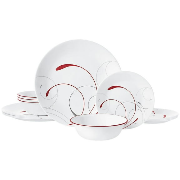 Corelle Splendor 12-Piece Glass Dinnerware Set (Service for 4), SPLENDOR RND 12PC SET