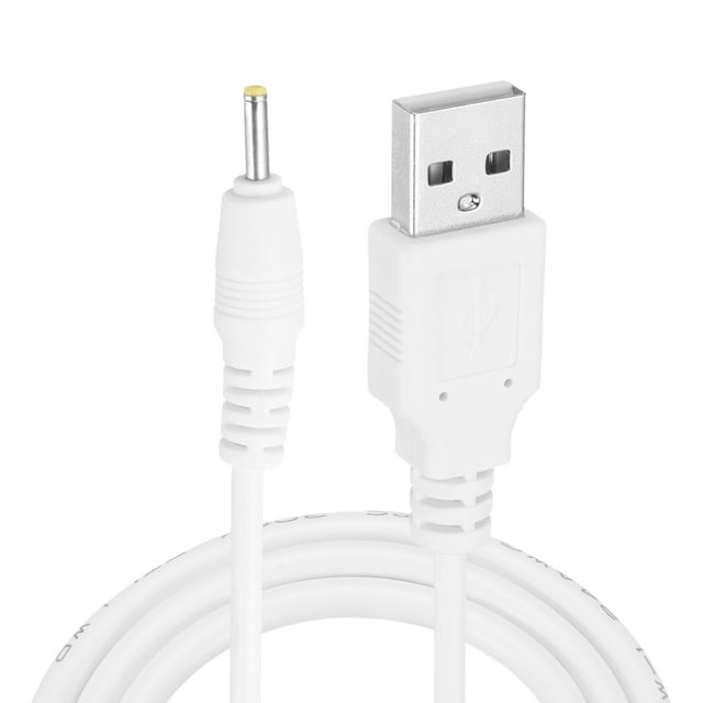 2Pcs 3.3ft USB A Type 2.5 x 0.7mm Straight Head Power Connector, White