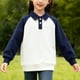thumbnail image 4 of Sudaderas sin capucha Ropa para niños Camisa con bloques de color para niños y niñas Sudadera con solapa con inserción en los hombros Top infantil de primavera en contraste Camiseta de algodón para ni, 4 of 7