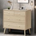 thumbnail image 4 of Gymax 4-Drawer Dresser Chest Cabinet Storage Organizer w/Rail Oak Finish, 4 of 10
