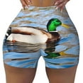 thumbnail image 2 of Fotbe Mallard Duck Swimming In A River Shorts Sin Costuras – Shorts Deportivos de Cintura Alta para Mujer, Elásticos para Gimnasio, Yoga, Running o Ciclismo-Large, 2 of 8