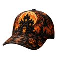 thumbnail image 2 of Halloween Baseball Cap Hkoxplj Vintage Retro Pumpkin Print Adjustable Breathable Hat Fall Holiday Costume for Party Trick or Treat Camping Photo Shoot Daily Wear Unisex Structured Hat Cap, 2 of 4