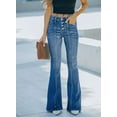thumbnail image 3 of Chase Secret Blue Jeans for Women High Waist Stretch Button Fly Bell Bottoms Jeans Flare Denim Pants Size 6, 3 of 5