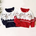 thumbnail image 5 of Odeerbi Infant Boys Girls Christmas Sweater Cute Winter Thermal Knit Crewneck Sweater Long Sleeve Knitted Christmas Sweater Infant Clothes Red, 5 of 5