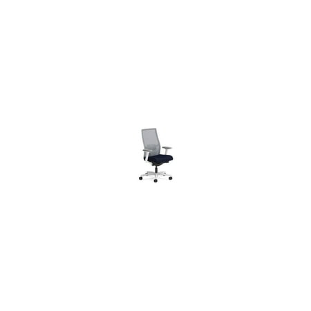 UPC: 0195540916512 | HON I2M2AFC98ADW Ignition Mid-back Task Chair – Navy Fabric Seat – Fog Mesh Back – Designer White Frame – Mid Back