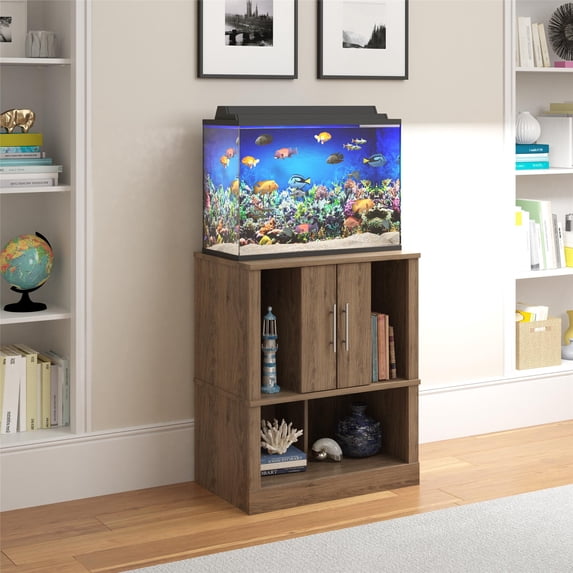 Flipper Cove 20 Gallon Aquarium Stand, Rustic Oak