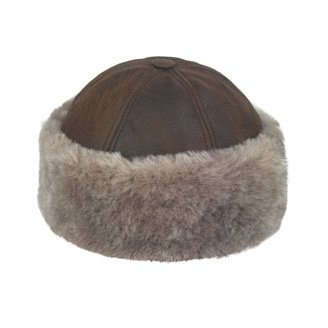 Premium Leather Unisex Shearling Sheepskin Fur Winter Beanie 