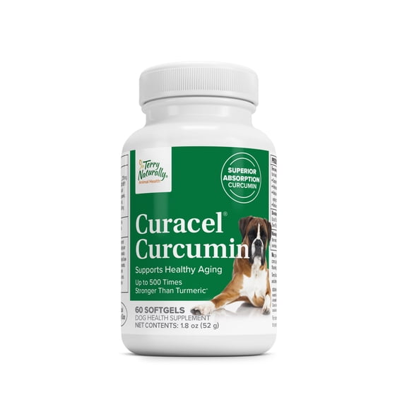 Terry Naturally Animal Health Curacel Curcumin - 375 mg., 60 Softgels - Curcumin for Dogs
