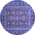 thumbnail image 1 of Ahgly Company Indoor Round Oriental Blue Traditional Area Rugs, 3' Round, 1 of 4