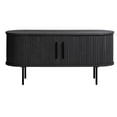 thumbnail image 7 of Unique Furniture Engineered Wood Sliding Door 47" TV Lowboard in Black/Oak, 7 of 7