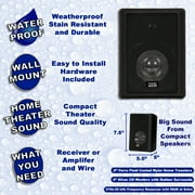 Acoustic Audio 151B Indoor Outdoor 2 Way Speakers 600 Watt Black Pair