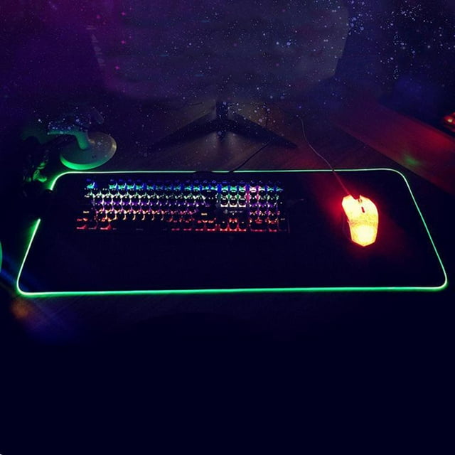 Alfom de ratón para juegos RGB, alfom de ratón LED suave extendida grande con 12 modos de iluminación 2 Estilo 3 perfke Alfombrilla de ratón para juegos RGB