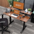thumbnail image 3 of Stand Up Desk Store Programmable Electric Two-Tier Compact Standing Desk (Black Frame/Dark Walnut Desktop, 48” Wide), 3 of 8