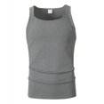 thumbnail image 3 of Men's Square Neck Ribbed Slim Fit Sports Tank Top Light Gray XL, 3 of 10