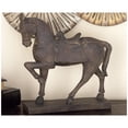 thumbnail image 3 of 14" x 15" Brown Polystone Prancing Horse Sculpture, by DecMode, 3 of 18