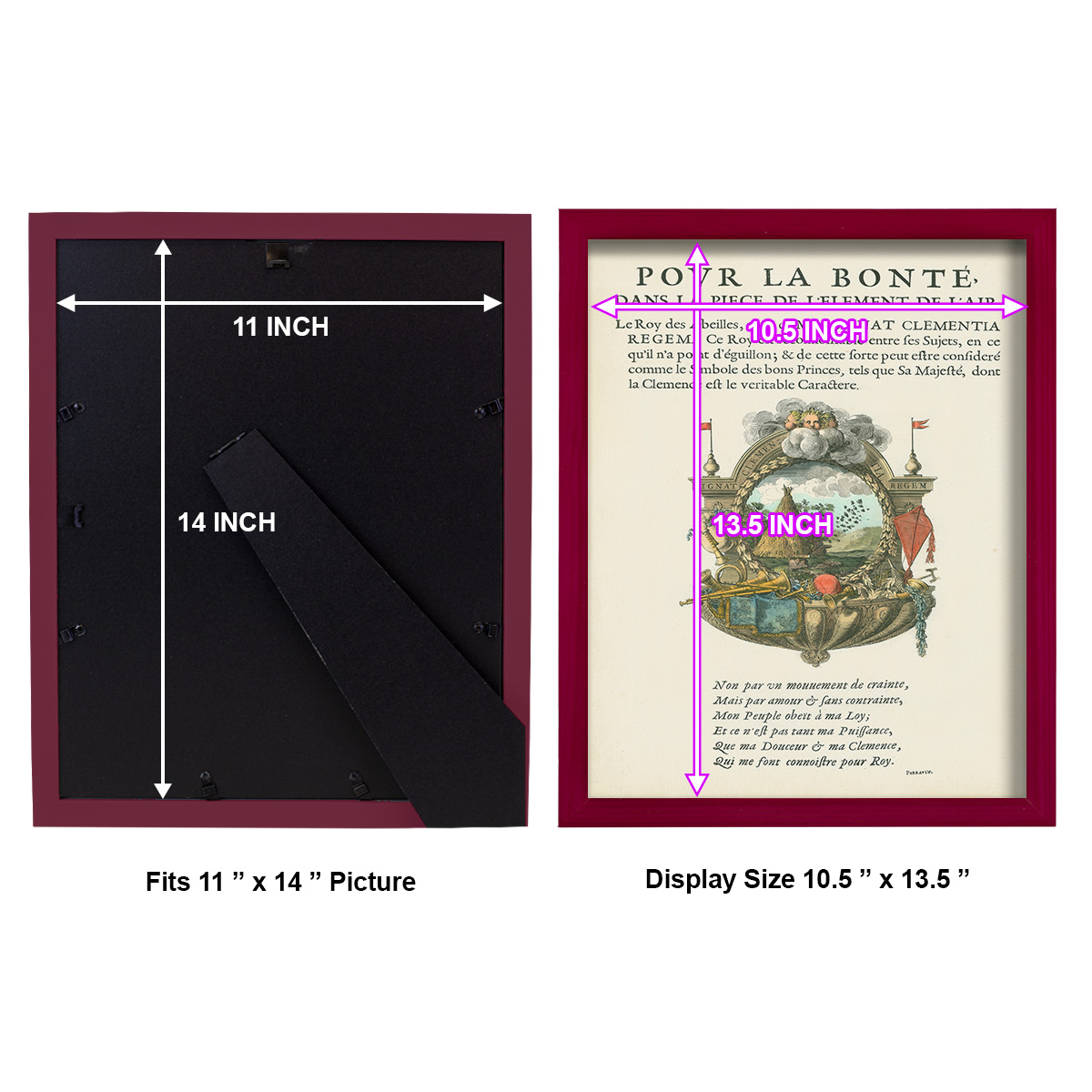 Printed Embellished Bookplate III - Framed Print w/glass - Cherry Red