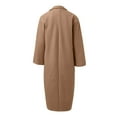 thumbnail image 5 of YDFCWXW Women's Oversized Notched Collar Wool Blend Single Midi Long Trench Coat Coffee, L, 5 of 7