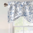 thumbnail image 4 of Tie Up Valance Blue White Spring Floral Valances for Windows Summer Botanical Birds Balloon Shade Valance Window Treatment Short Curtain Valances for Living Room Kitchen Bedroom Bathroom 42"x12", 4 of 8