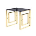 thumbnail image 2 of Mesa auxiliar Mallory Best Master Furniture en acero dorado y vidrio, 2 of 3