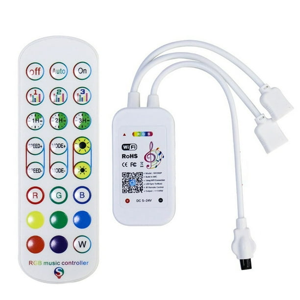 Controlador Tuya WiFi RGB para Tira de Luz LED 3528 2835 5050 Controlador RGB con Control Remoto de 24 Teclas