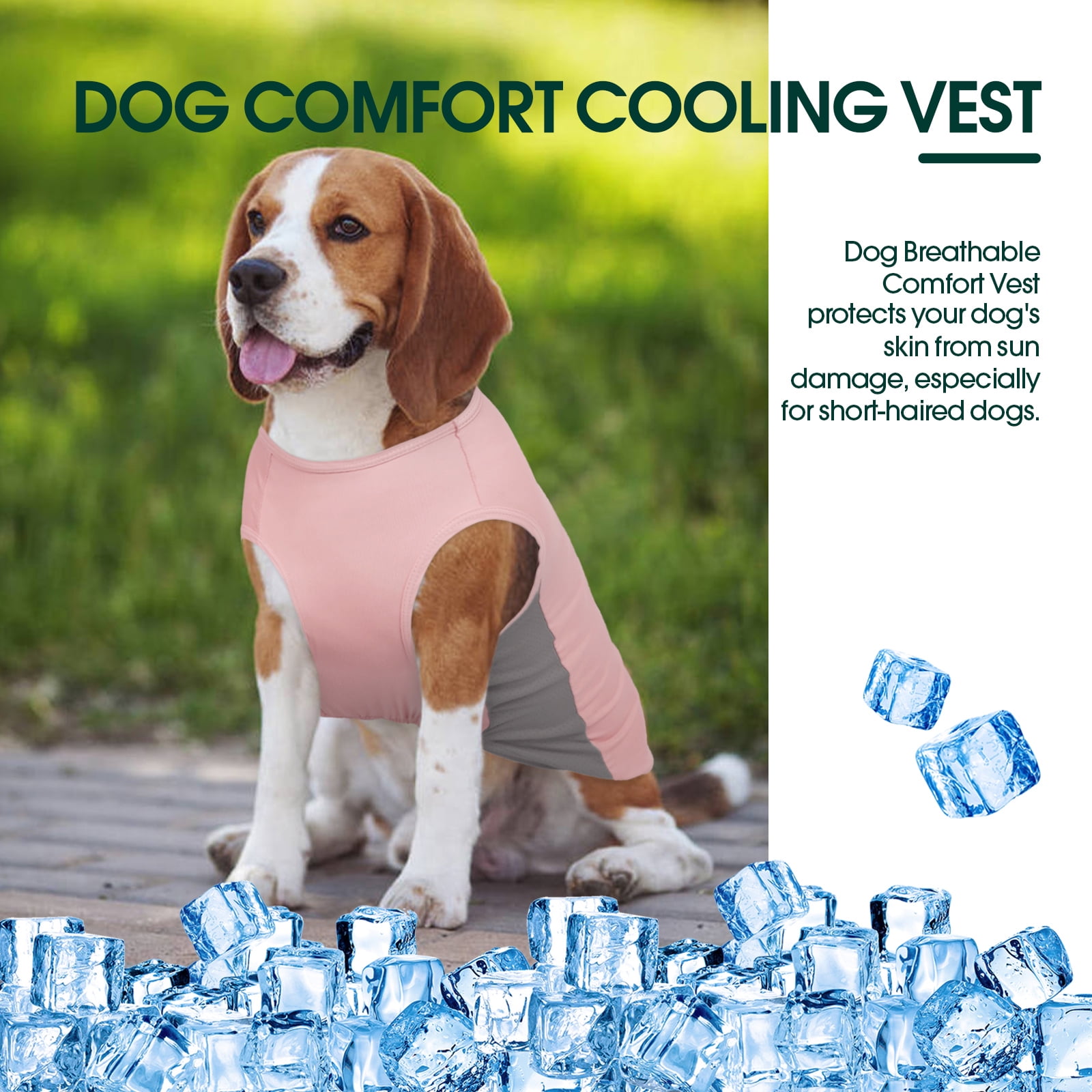 Kuoser Dog Cooling Shirt Breathable Soft Dog Cooling Vest for Summer, Pink, XS