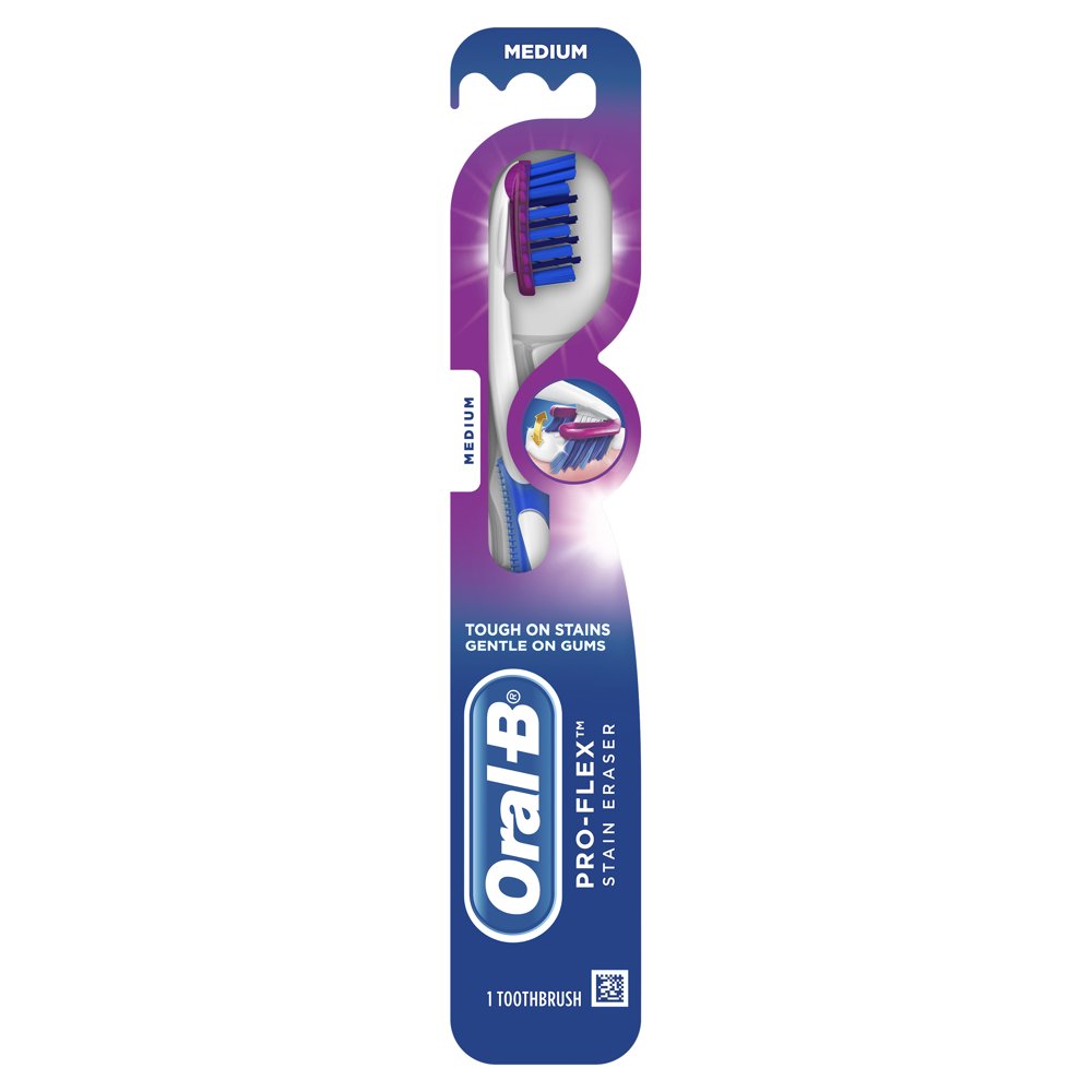 OralB ProFlex Stain Eraser Manual Toothbrush, Medium, 1 count
