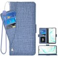 thumbnail image 1 of CNKOO Genuine Leather RFID Blocking Wallet Case for Samsung Galaxy Note 10 Lite  Handmade Flip Folio Wallet Case with Stand and Card Slots for Samsung Galaxy Note 10 Lite  Blue, 1 of 5