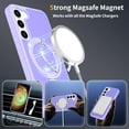 thumbnail image 4 of Asuwish Phone Case for Samsung Galaxy S23 Plus S23+ 5G Tempered Glass Screen Protector Magnetic Folding Stand Frosted Translucent Rugged Shockproof Protective Cell Cover SM-S916U 6.6 Women Men Purple, 4 of 7
