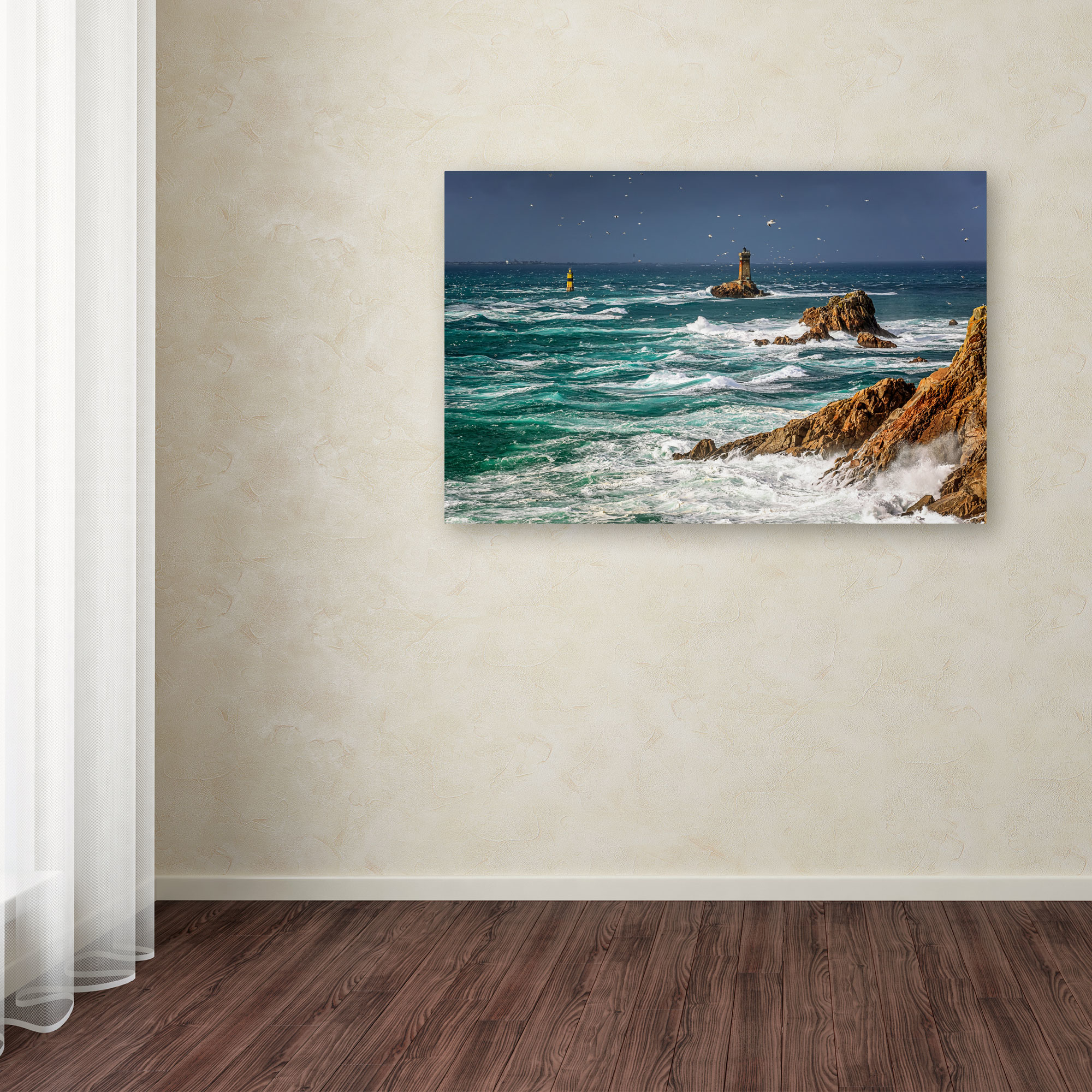 Trademark Fine Art "Storm In Pointe du Raz" Canvas Art by Mathieu Rivrin